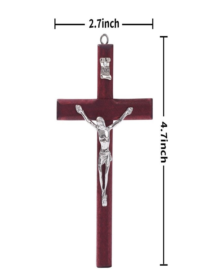 ZYFLSQ Crucifix Wall Cross, 4.7 inch Small Wooden Cross for Home Decor (3 pcs) - Image 2